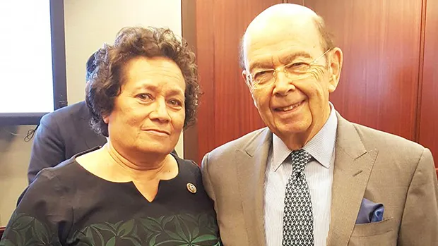 Congresswoman Amata pictured with Commerce Secretary Wilbur Ross