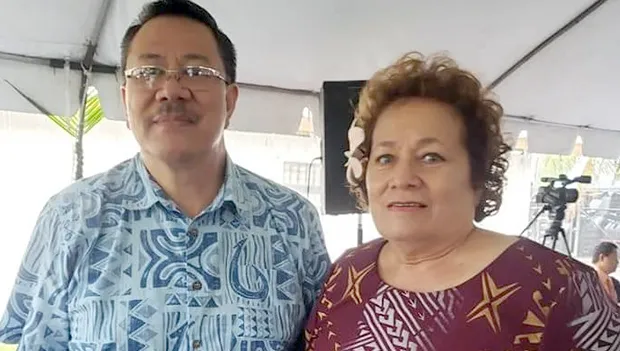 Congresswoman Aumua Amata with ASPA acting Execitive director Wallon Young