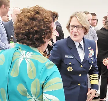 Congresswoman Uifa’atali Amata and ADM Linda Fagan, Commandant of the US Coast Guard,