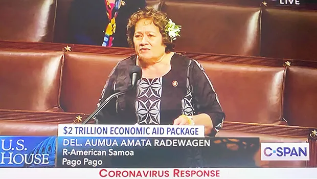 Aumua Amata in a screenshot from C-Span
