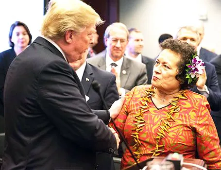 Cong. Aumua Amata with U.S. President Donald Trump