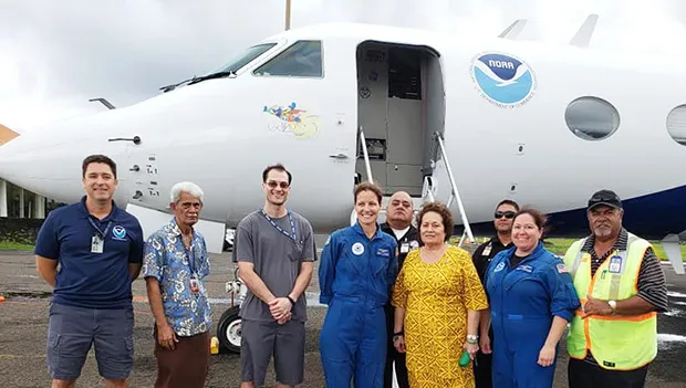  Congresswoman Amata, NOAA’s Captain Kristie Twining, Lt. Cmdr. Rebecca Waddington, and friends in Tafuna
