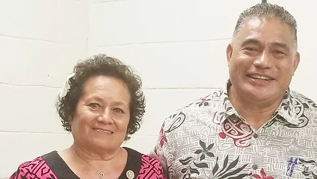 Congresswoman Aumua Amata and local Health Dept. Director Motusa Nua