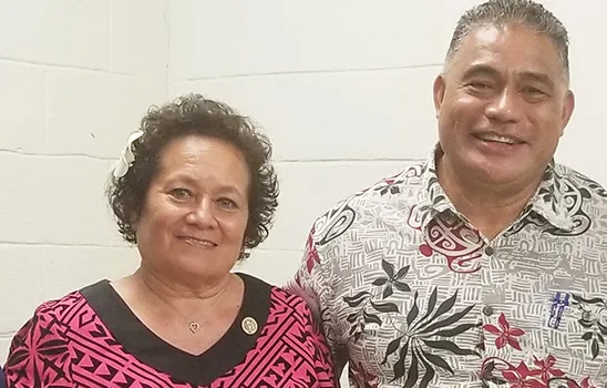 DOH director Motusa Tuileama Nua with Congresswoman Aumua Amata