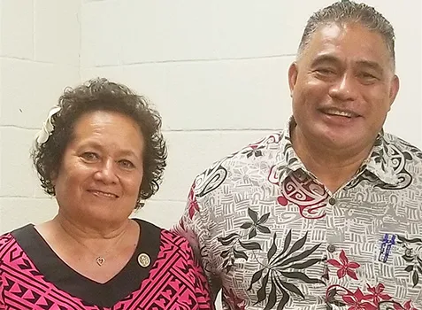 Aumua with DOH director Motusa Tuileama Nua.