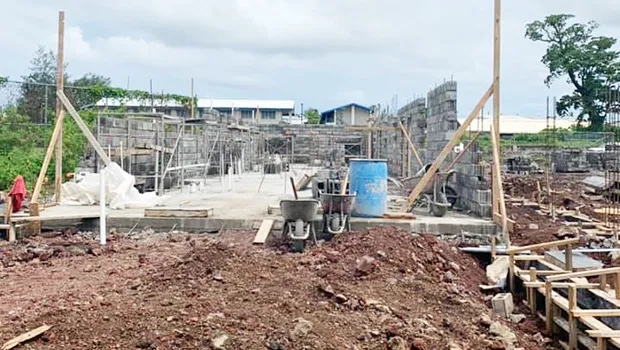 An idle construction site in Tafuna