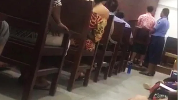 A screenshot of the live video recording on social media when the Court was in session. 