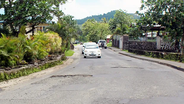 Potholes on the Fagaima road