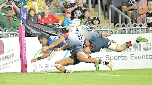 Samoa's winning try