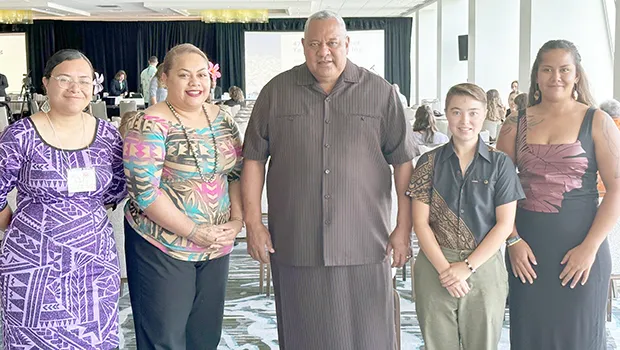 Gov. Lemanu P.S. Mauga with DMWR staff