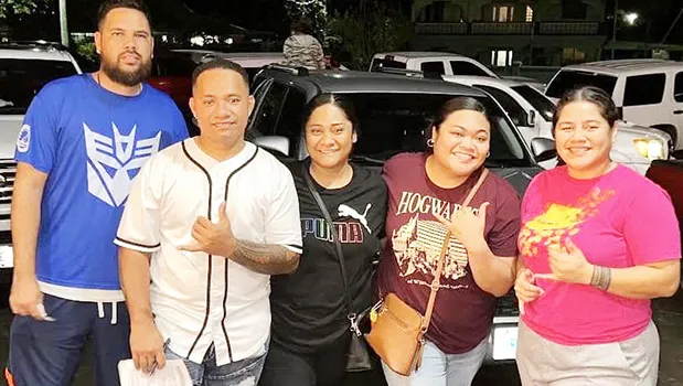 DOC employees at movie night