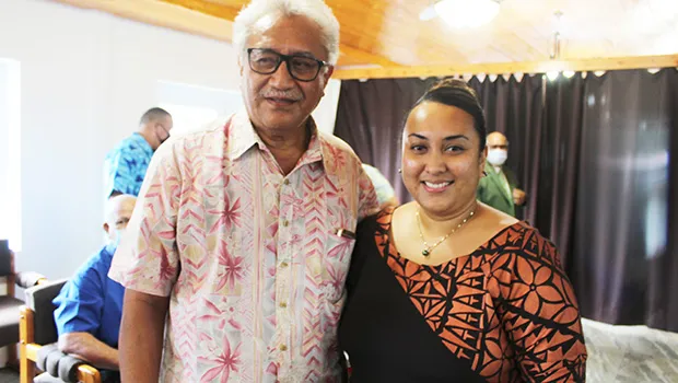 Former Commerce director Fuiavaili’ili Keniseli Lafaele (left) and new DOC director Petti Tagipo Matila