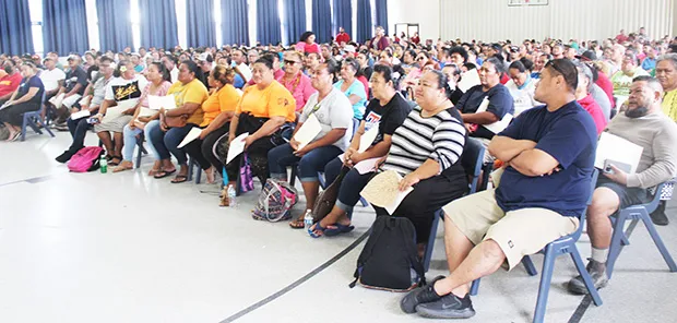 Large crowd at one of the DOC sponsored rental assistance workshop