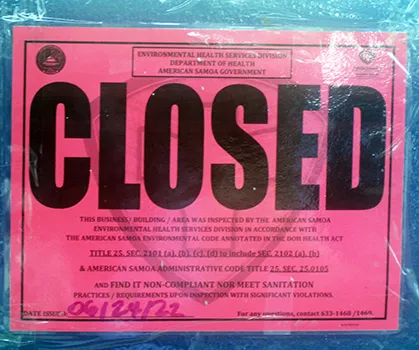DoH closed sign