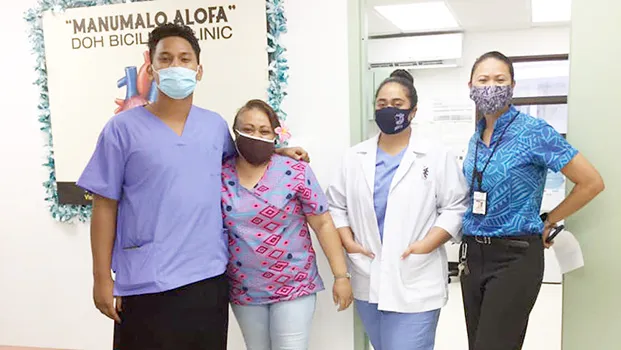 Dr. Francine Amoa (far right) with DoH staff, 