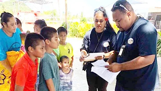 DOH crew distributing filariasis pills on Aunu'u