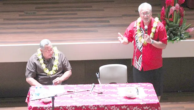 Lt. Gov Lemanu Mauga and Office of Insular Affairs Director Nikolao Pula