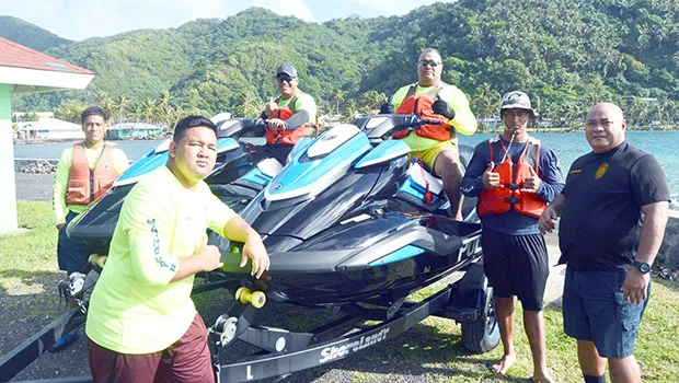 Members of the Marine Patrole with new jet skis