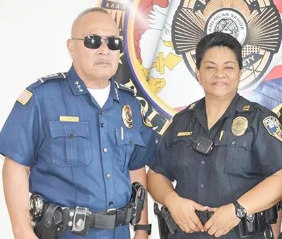 New Warden Commander Falana’ipupu Taase Sagapolutele and the new Chief of Police, Major Pouu’amea Tuaolo-Supapo