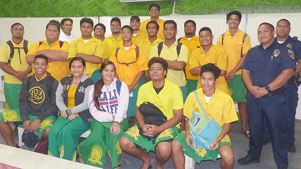 Leone High School students with DPS personnel