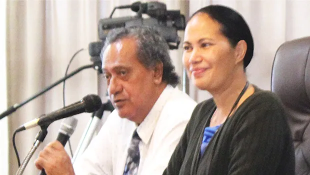 Head of Public Works' architectural/engineering division, Joe Pereira and Public Works director Faleosina Voigt 