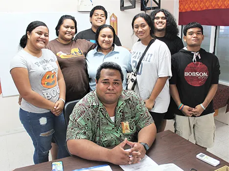 Dr. Evile Fa'atauao Feleti and students