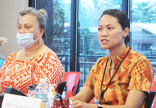 Fara Utu (left) and DoH Pharmacist, Dr. Francine Amoa