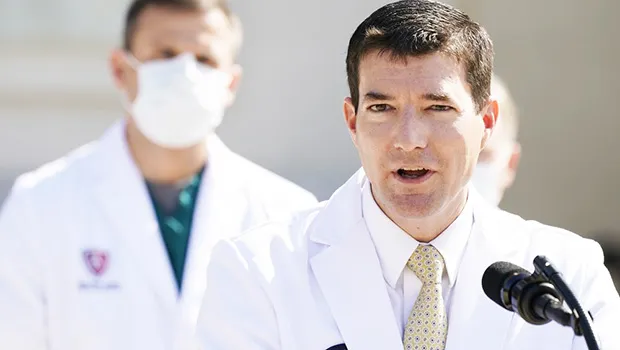 Dr. Sean Conley, physician to President Donald Trump, briefs reporters