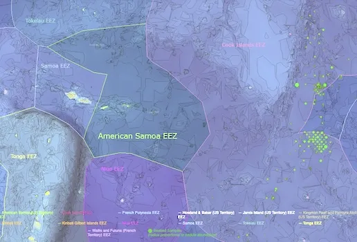 Map of the U.S. EEZs of Western Pacific Region