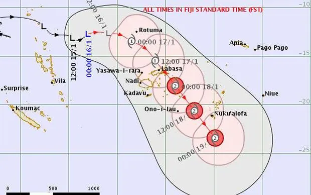 Forcast path of tropical depression