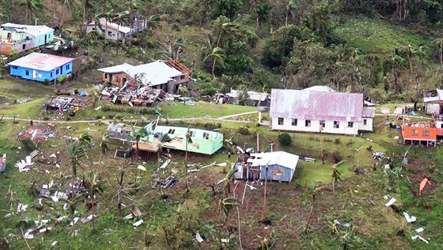 A wrecked village on one of Fiji's southern islands 