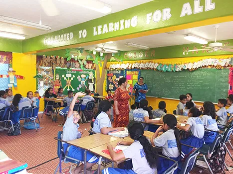 Class room with students and teachers