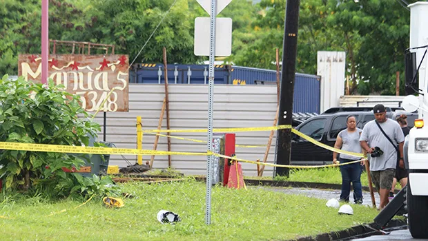 The site where three men were electrocuted at the company’s compound at the Tafuna industrial Park in January 2017. 