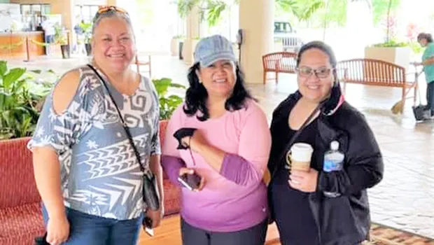Elisapeta T. Lesatele Alaimaleata (left) and DYWA Director Salote Fanene (center) taking a picture with Makerita Fa'ae'e Iosefo 