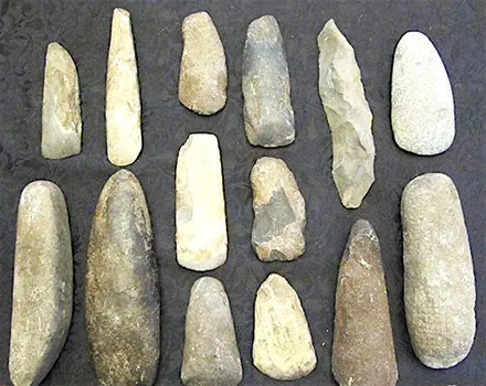 A collection of stone tools 