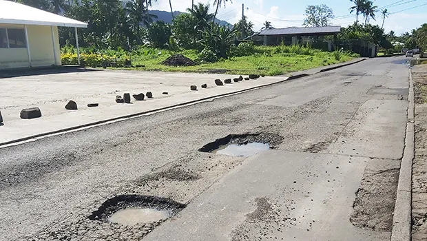 Potholes on the Fagaima road
