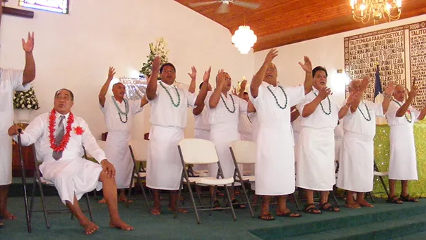 Fathers of the “Ave o le Fetu Ao” Methodist Church in Fagaima in 2012