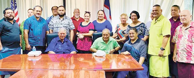Photo of Gov. Lolo and the Fagatogo chiefs.