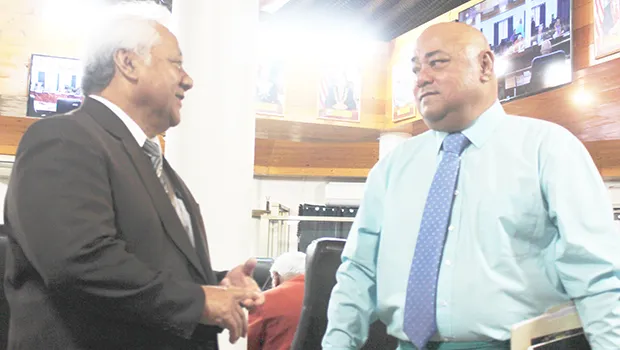Sen. Fai’ivae Iuli Godinet (left) and local Education director Talauega Dr. Samasoni Asaeli