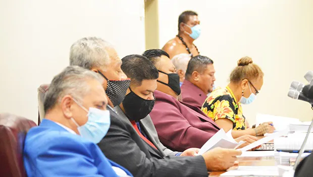 Some faipule wearing masks others not