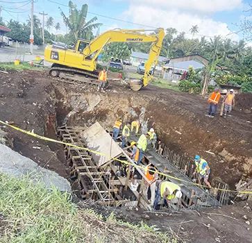 Soak pit under construction