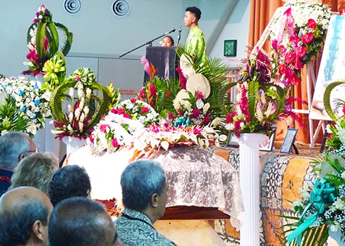 Utu Abe Malae's nephew and niece at the family service