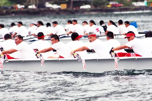 2014 Samoa News file photo of Fagasa rowers break away from the Fetu o le Afiafi and the Manulele Tausala