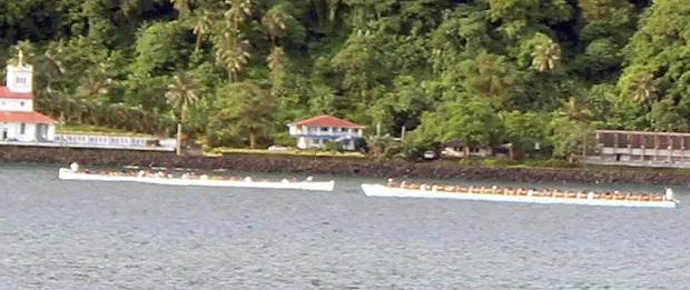 Fautasi practice in Pago Pago Harbor, late last month.