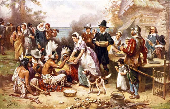 "The First Thanksgiving” painting by Jean Louis Gerome Ferris