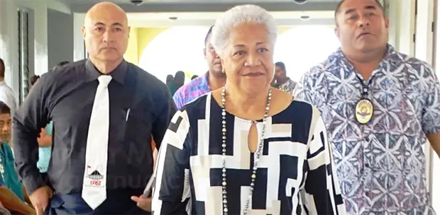 Prime Minister Fiame Naomi Mataafa with Deputy Prime Minister Tuala Iosefo Ponifasio