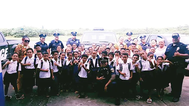 Second graders from Pavaiai Elementary School visiting the police substation in Tafuna last week