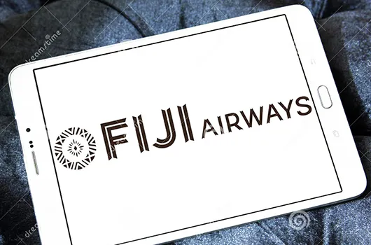Fiji Airways logo displayed on a smart phone