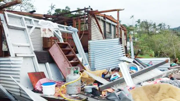 Destroyed house in Vanua Levu Fiji