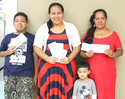 ane Montbriand (middle), with her is Eseta Taufete’e and two siblings